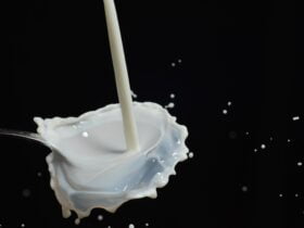 milk with spoon